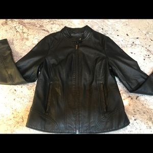 Express faux leather motorcycle jacket